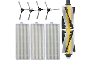 Donkivvy Kit de 8 filtros de cepillo lateral principal para robot aspirador Bagotte BL509, 1 cepillo de rodillo principal, 4 cepillos laterales, 3 filtros HEPA
