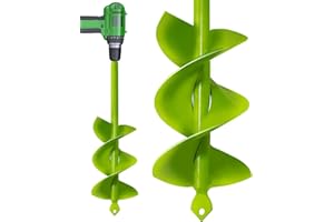 SYITCUN Garden Hole Digger Auger for Planting Bulbs Seedlings,Bulb Planting Auger,Heavy Duty Garden Spiral Auger Drill Bit,Solid Core Shaft Planting Auger,Garden Bulb Planter Tools 8x30cm