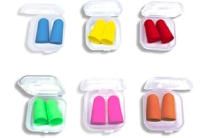 AUBEIFOU Boule Quies,6 Paires paires de bouchons d’oreille en mousse souple,Boule Quies Sommeil,Éponge Bouchon Doreille Anti Bruit pour Protection de l’ouïe, Sommeil,Étudier