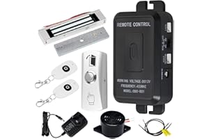 FUSYTULY Complete Access Control System Kit Wireless 433MHz Remote Controller Door Opener + 180KG/350lbs Electric Magnetic lock + Remote Transmitters 30 Meters