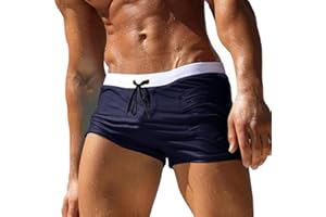 Husmeu Men's Swimming Trunks Quick Dry Beach Shorts with Elastic Waistband Men's Swim Shorts Boxer with Small Pocket S-XXL