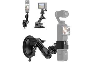 HAFOKO Ventouse Support pour Voiture Fenêtre Compatible pour DJI Osmo 360 Osmo Nano, Osmo Pocket 3 Compatible pour Insta360 X5-X Aspiration Pare-Brise Support Compatible pour GoPro Hero 13-7 Action Caméra
