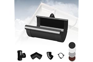 Sistema de canalón RAINWAY L (carcasa del conector del canalón antracita) - plástico PVC-U en 4 colores, recomendado para superficies de tejado > 100m², extensión del conector