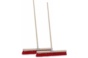 Kolor 2 STK. Straßenbesen Industriebesen Kehrbesen, wählbare Breiten Gartenbesen, Besen für Straßen, Draußen, Hof & Garten, PVC Borsten, Metall-Stielhalter verschraubt (40 cm mit 150 cm Stiel)