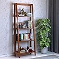 SHIKHA WOOD CRAFT Sheesham Wood 4 Tire Bookshelf for Books Wooden Adjustable and Foldable Living Room Home Office Multipurpose Storage Organizer Stand Furniture (Honey Finish)