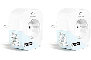 EIGHTREE Matter Presa Smart, Presa WiFi con Consumo Energetico, Presa Intelligente 16A, Funzione Timer, Compatibile con Homekit, Alexa, Google Home e SmartThings, Controllo Vocale e Remoto, 3680W, 2PC