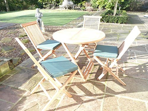 Humber Teak Round Folding Picnic Set With 4 Chairs