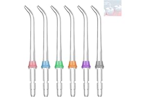 GRIPITI Water Flosser Replacement Heads for Waterpik, 6Pcs Water Flosser Replacement Tips Parts Durable Classic Jet Tips Compatible with Waterpik Irrigator Dental Flosser WP100 WP250 WP300 WP450 WP660 WP900