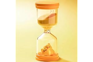 HANCHENG 15 Min Shatterproof Plastic Hourglass,Sand Timer For Kids In Macaron Yellow With Chicken Pattern,Children's Timer For Life,Learning,Kitchen,Play Timing