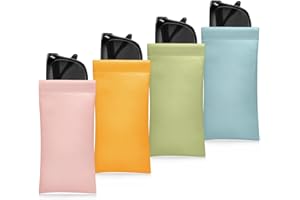 DiULi Sac à Lunettes en cuir souple,Étui Auto-Fermeture pour Lunettes 2 Pièces pour Gadgets, Lentilles, Lunettes de Soleil - Femmes Hommes - Souple Anti-Rayures pour Voyage et Jour Jour - 17 x 9 cm