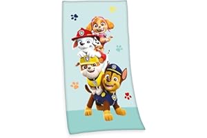 Herding Paw Patrol Toalla de Velur con diseño de La Patrulla Canina, 75 x 150 cm, 100% algodón