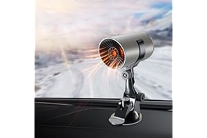 longziming Tragbare Auto Heizung 12V 150W, Tragbare elektrische Autoheizung Demister Defogger Filter 360-Grad-Drehung mit Saugnapf für Den Winter Windschutzscheiben-Enteiser Fan Autos Defogger
