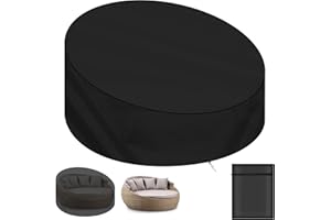 AOOWU Housse de Protection Canapé-lit Rond, 210D Oxford Housse Canape-Lit Exterieur, Housse Imperméable pour Lit de Jardin, Housse de Protection Salon de Jardin, 190 * 90 * 50CM, Anti-UV/Pluie/Vent