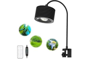 LUMINI Lominie Światło LED do akwarium – 4 kanały, możliwość ściemniania, zbiornik na rośliny z łabędzią szyją, pełne spektrum nano, do akwarium, sterowany czas