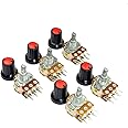 AVS COMPONENTS Pack Of 5 Pcs 100K ohm A100,B100 dual potentiometer, (D-SHAFT) variable resistor