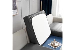 BOLUXIU Funda de cojín de Asiento de sofá-elástico sofá de Piel sintética Funda de cojín de Cuero elástico Alta Cubierta de Muebles de cojín de sofá Impermeable y a Prueba de Aceite