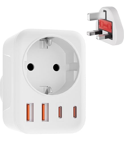 Adattatore Viaggio UK JSVER 6-in-1 - Prese Tipo G Con 4 USB Per Inghilterra, Irlanda E Singapore - Foto 7