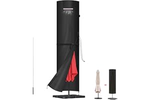 LAMUNI pokrowiec na parasol przeciwsłoneczny wodoodporny pokrowiec ochronny na parasol Ø 3-5 m, pokrowiec ochronny na parasol przeciwsłoneczny z prętem, tkanina Oxford 420D pokrowiec na parasol