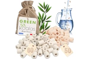 GREEN KOALAS X110 Perles de Céramique EM® Roses X50 + Grises X60 Pack Purificateur Naturel Filtration Eau du Robinet Carafe Fontaine Gourde Machine café Bouilloire Billes filtre anti calcaire chlore