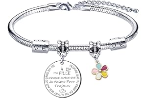 Lumengqi Cadeau Fille Bracelets Fille Bracelets Femme Cadeau D'anniversaire Garçon Fille Enfant Je T'aime Ma Fille Cadeau Fille à Ma Fille Bracelet Femme Idee Cadeau Ado Fille Pendentif Bracelets