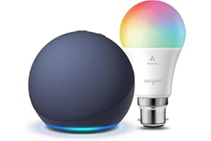 AMAZON Echo Dot (5th generation, 2022 release) | Deep Sea Blue + Sengled LED Smart Light Bulb (B22), Works with Alexa - Smart Home Starter Kit