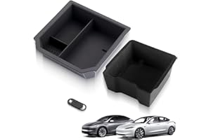 EYPINS 3PCS Silicone Console Organizer Tray for Tesla Model 3 Highland 2024 2025 and Tesla Model Y Juniper 2025 2026, with Privacy Cover, Sliding Design, Customized for Tesla Accessories