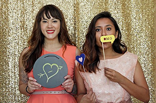 ShinyBeauty Hintergrund Hochzeit Beste Wahl 125x245cm Licht Gold Pailletten Pailletten Foto Hintergrund, Photo Booth Kulisse, Fotografie Hintergrund, DIY Photobooth, Zeremonie Kulisse, eines Tages versandfertig