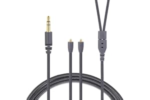 okcsc Replacement Earphone Cable, MMCX Earphone Cable, 4 Cores High Purity OFC Silver Plating, Compatible with Shure SE215/SE315/SE425/SE535/SE535 Etc SE Series Plug, 3.5mm Straight 4FT