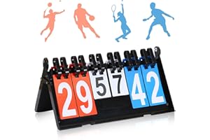 Zyluniy Tableau de Score Sportif, Tableau de Bord Portable Score, Affichage de Score 0-99 à Feuilles pour Compétitions de Basketball, Badminton, Tennis de Table, Volleyball, Baseball