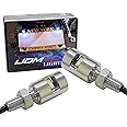iJDMTOY (2) 12V Xenon White 5730-SMD Bolt-On LED License Plate Lights For Car Truck ATV Motorcycle Bike, etc (Chrome Finish)
