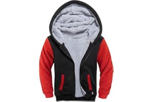 JACKETOWN Jungen Sweatjacke Gefüttert Kinder Hoodie Sweatshirt Kapuzenpullover Fleecejacke mit Kapuze Langarm Warme Winterjacke Classic Pullover mit Reißverschluss
