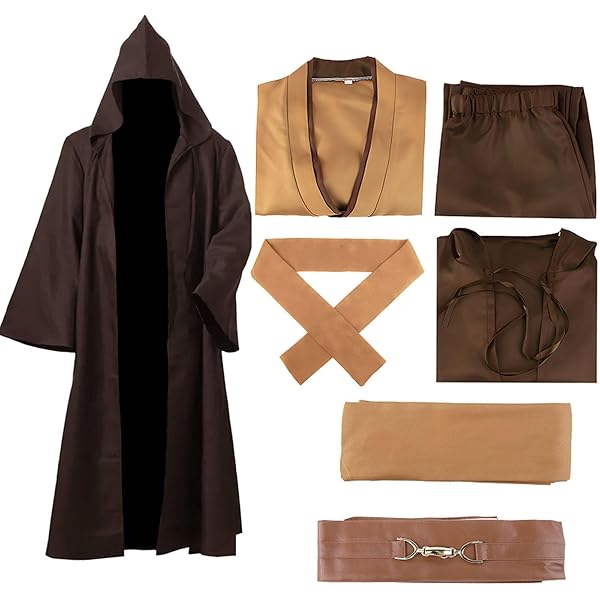 helymore Jedi-kostuum voor heren, cosplay-mantel, tuniek