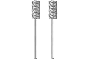 JCMaster® Kit di 2 Punte professionali per Fresa per Unghie con punta in cristallo - Forma cilindrica - Ideale per Manicure, Pedicure,Rimozione Gel, Semipermanente, Acrilico, Nail Art - Grana media