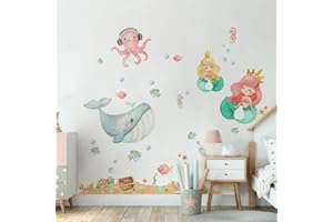 kina - Adesivo Murale Bambini Decorazione Parete Cameretta R00672 - Materiale Eco-Tessuto, Ecologico Anallergico, Riposizionabile, Effetto Carezza, Asilo Nido - Grafica Mare e Misura 120x40 cm