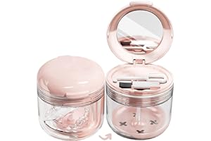 MURRI&MURRDI Retainer Case, Denture Bath Box, Travel Retainer Soaking Pot for Cleaning, False Teeth Holder Leak Proof, Cute Denture Container Cup for Mouth Guard Invisalign Aligner Dental Brace, Pink