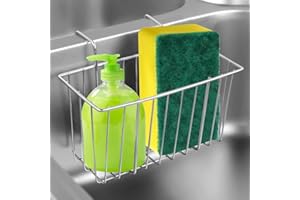 ADERTOS Porta Spugne da Cucina In Acciaio Inox 304, Portaspugne per Lavello Cucina da Appendere, Organizer per Lavello Cucina per Spugne, Spazzole, 7,67 * 3,54 * 4,53 Pollici