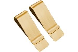 Prasacco Klipsy do pieniędzy ze stali nierdzewnej metalowe wąskie pieniądze klips portfel rachunek etui na karty kredytowe dla mężczyzn i kobiet, Złoty, 2 PCS