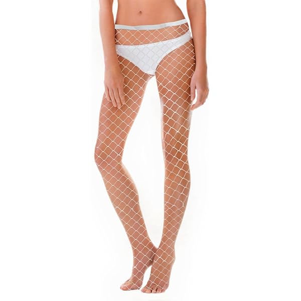Een Vrouw in Witte Kleding En Visnetkousen Stock Afbeelding - Image of