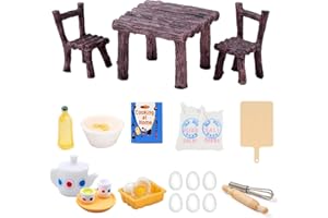 HEYIDAMAI Wichtel Zubehör,23 Stück Wichtel Zubehör Weihnachten,Wichtel Zubehör Miniatur Backen,Mini Puppenhaus Zubehör,Wichtel Tisch und Stühle,Backset Wichtel,Wichtel Zubehör Backset