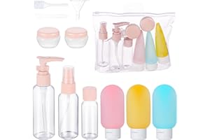 AUXSOUL 11 Stück Reiseflaschen Set, Leak Proof Reiseflaschen, Auslaufsicher Reisegröße Behälter mit Tasche, Auslaufsicher Reise Container für Toilettenartikel