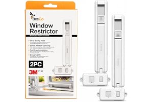 BeeGo® Window Restrictor 2 Pack – Child Safety Lock for UPVC Windows | Self-Adhesive No-Drill Window Restrictor | Baby, Child