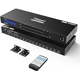 TESmart HDMI Matrix 4K 8x8 Switch with LAN/RS232/IR Control EDID | 1U Rack Mount, Dolby Audio Selector for Screens, PC Projec