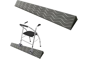 TRUNXUCL Rise Threshold Ramp, Ramps for Wheelchair Scooter Sweeping Robot, Non-Slip Textured Surface, Suitable for Doorways, Stairs, Steps, Curbs (Color : Grå, Size : 100x8x2.5cm)