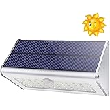 CAIYUE Applique da parete di sicurezza per esterni solari-4500mAh 46 LED 1100lm Sensore di mozione in lega di alluminio Adatt