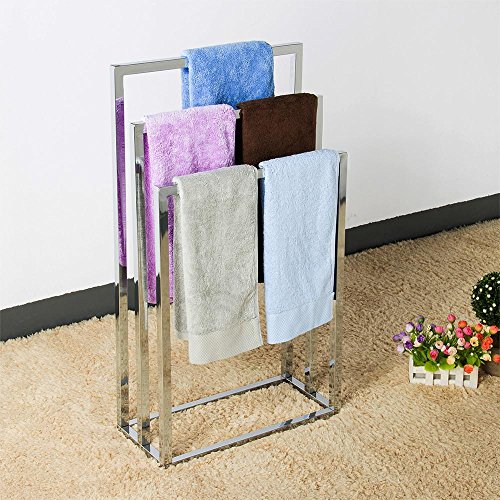 Yahee Handtuchständer Standhandtuchhalter mit 3 Stangen glänzend Edelstahl - 3