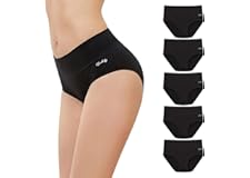 anqier Unterhosen Damen, 5er Pack Stretch Baumwolle Hohe Taille Slips Damen Atmungsaktiv Panties Weich Frauen Unterwäsche