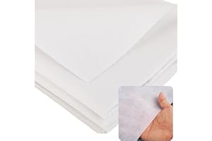 WENRESCRY Tessuto Non Tessuto Termoadesivo Bianco 3M x 1M – Fliselina Adesiva per Tessuti, Interfaccia Fusibile da Stirare – Tela Adesiva da Sartoria, Rinforzo per Abbigliamento, Facile da Tagliare e Usare