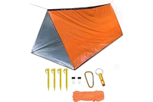 NINTH C Emergency Tent, 2 Person Tube Tent Survival Shelter, Ultralight Survival Tent Emergency Shelter Use as Survival Gear Space Blanket for Camping, Hiking