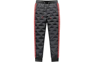 Jamron Męskie zimowe ciepłe spodnie puchowe z kaczką wiatroodporne do biegania spodnie dresowe do biegania outdoorowe spodnie śniegowe (M-4XL)