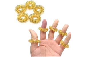 Bontannd Novelty Toys Finger Stress Relief Fidget Ring Spiky Sensory Fidget Toy for Autism Quiet Tactiles 5pcs